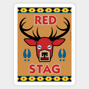 Regal Red Stag Crest Sticker